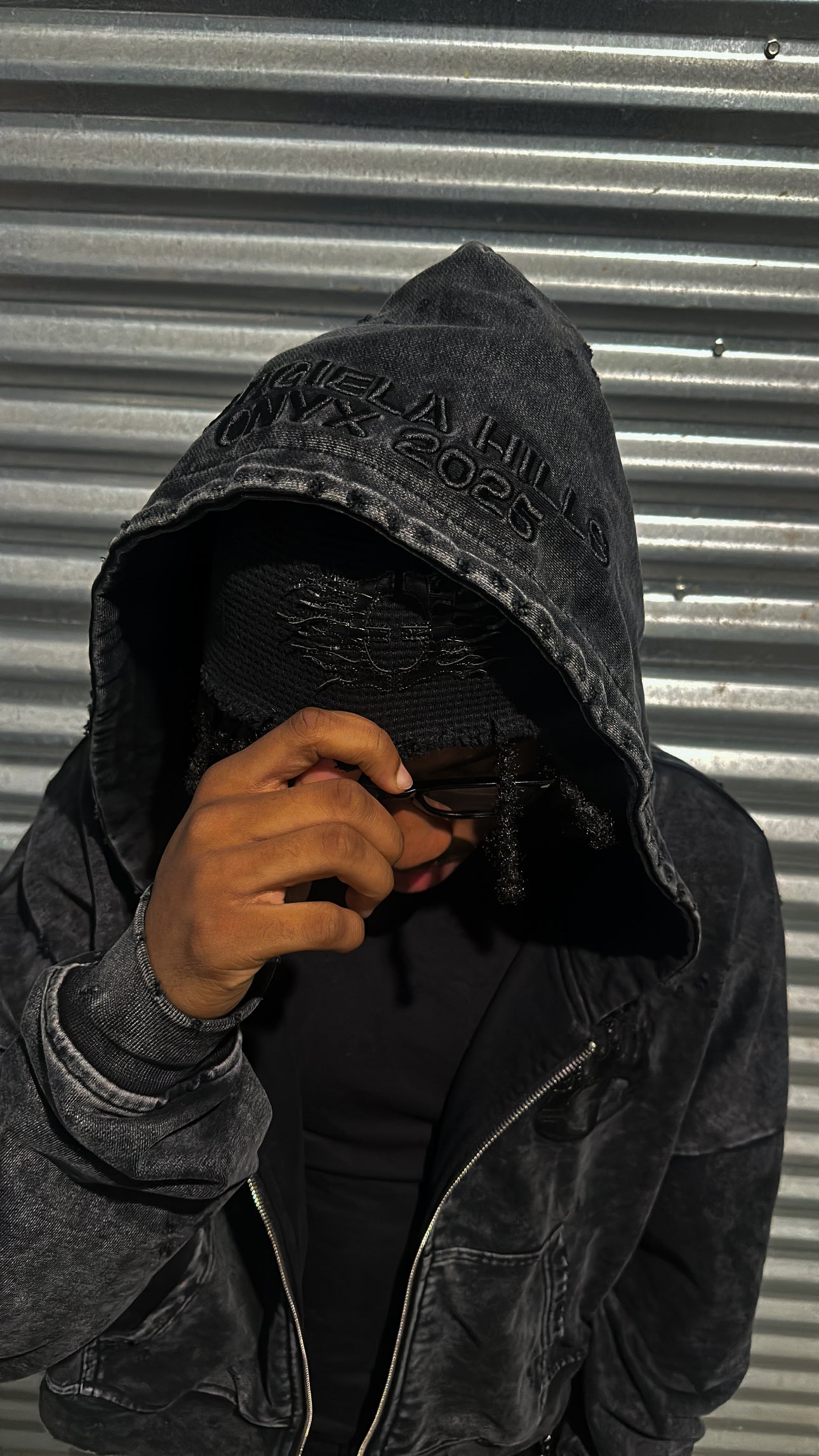 "ONYX" zip up + skull cap bundle